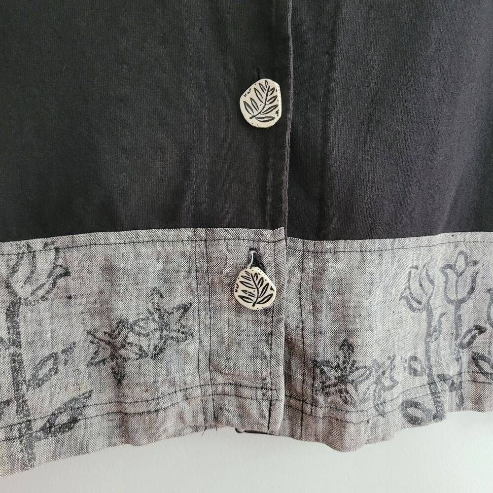 Vintage Nina Piccalino 100% cotton blazer lagom lagenlook earthy boho quirky art - Picture 5 of 13